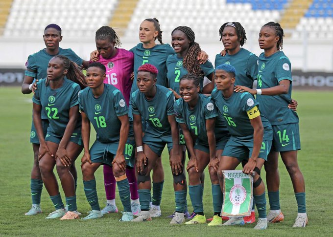 Super Falcon group photo before the match against Zambia - X@KwalityKontentt