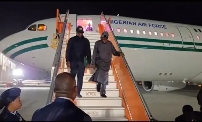Tinubu-arrives-in-Dubai-on-brief-stopover-ahead-of-Japan-Brazil-tri