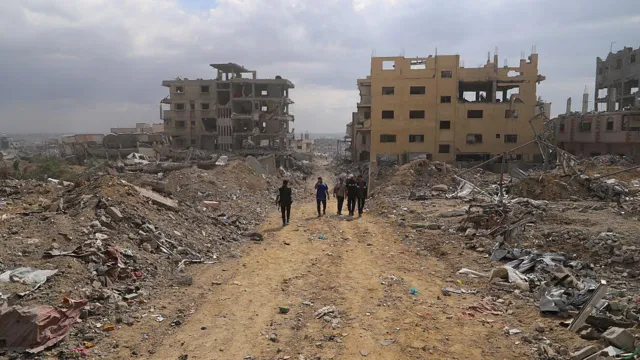 Gaza City was heavily bombarded by Israeli troops before the ceasefire came into effect Gettyimages